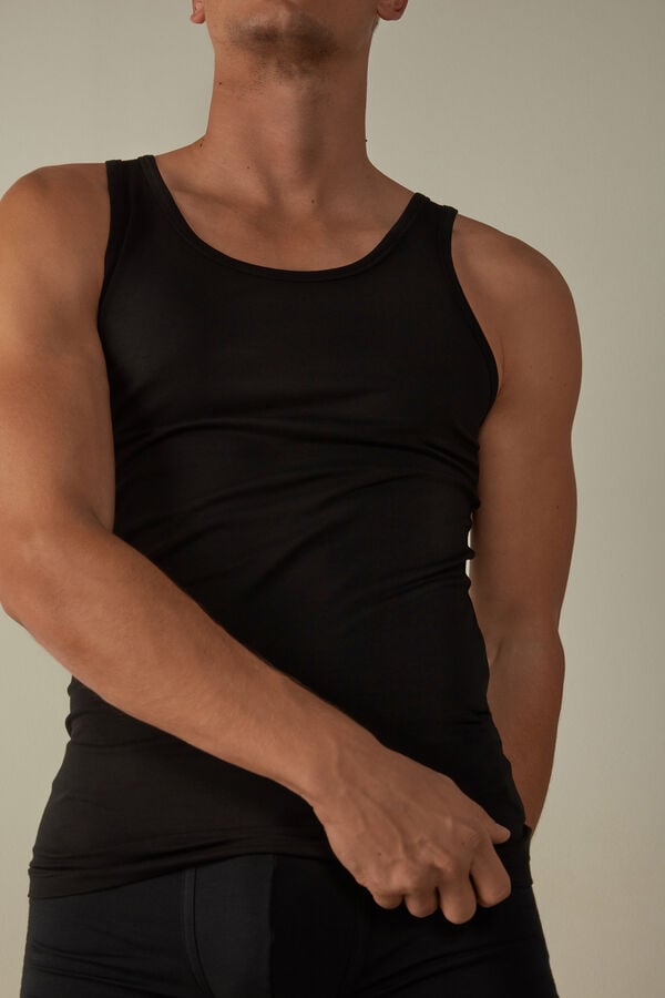 Intimssimi Crew Neck Tank Top Black | EUSVG90160