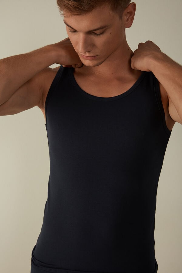 Intimssimi Crew Neck Tank Top Black | USXBR25958