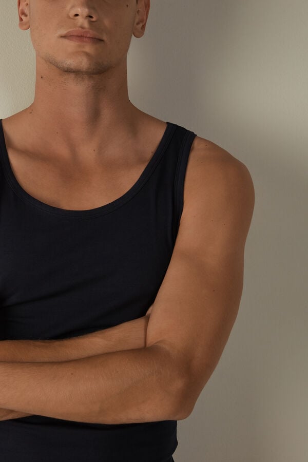 Intimssimi Crew Neck Tank Top Black | USXBR25958