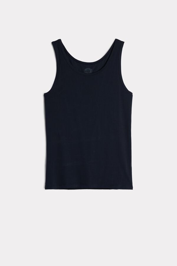 Intimssimi Crew Neck Tank Top Black | USXBR25958