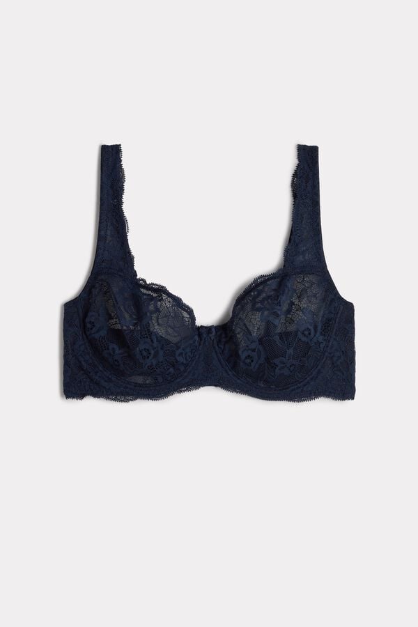 Intimssimi Daniela Lace Balconette Bra Blue | FUSHY85143