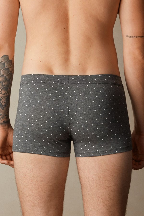 Intimssimi Dotted Boxers in Stretch Supima® Cotton Grey | GUSEC24574