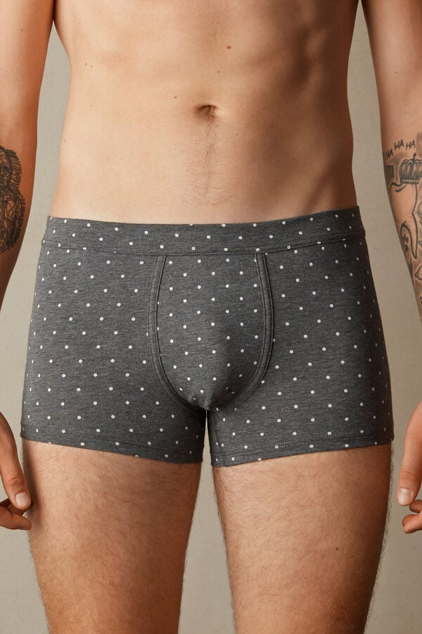 Intimssimi Dotted Boxers in Stretch Supima® Cotton Grey | GUSEC24574