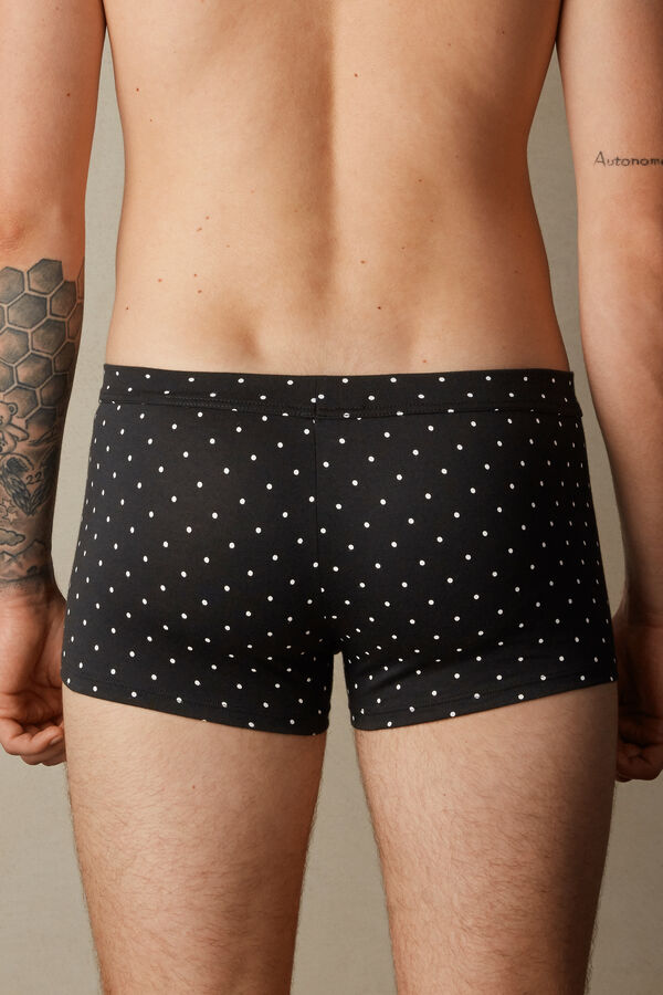 Intimssimi Dotted Boxers in Stretch Supima® Cotton Black | USZDE55738