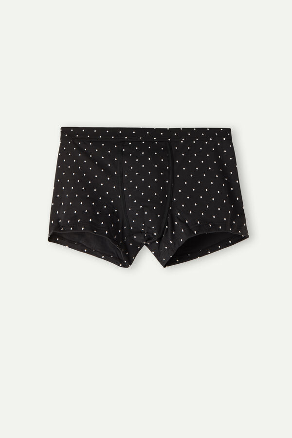 Intimssimi Dotted Boxers in Stretch Supima® Cotton Black | USZDE55738