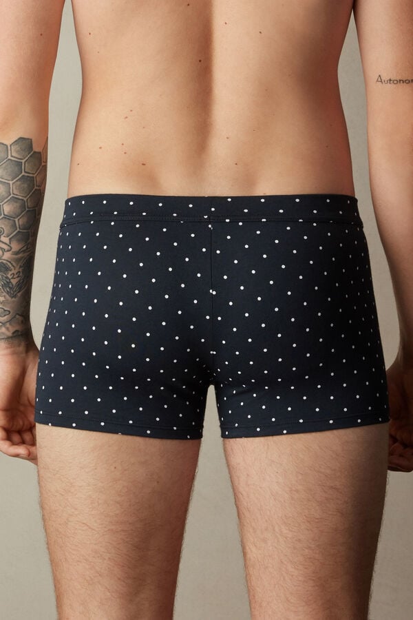 Intimssimi Dotted Boxers in Stretch Supima® Cotton Blue | XUSBH41875