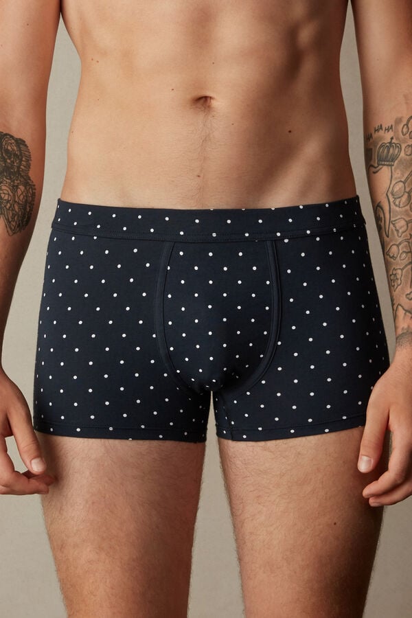 Intimssimi Dotted Boxers in Stretch Supima® Cotton Blue | XUSBH41875