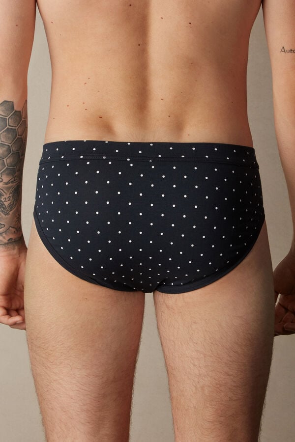 Intimssimi Dotted Briefs in Stretch Supima® Cotton Blue | TUSWZ67733