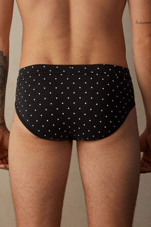 Intimssimi Dotted Briefs in Stretch Supima® Cotton Black | USIIZ55351