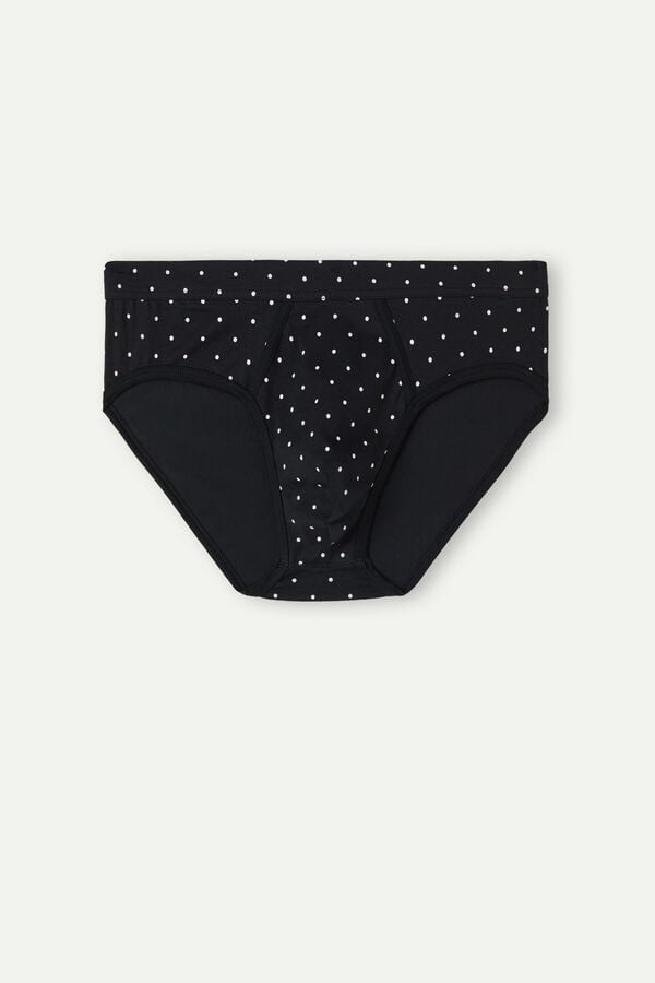 Intimssimi Dotted Briefs in Stretch Supima® Cotton Black | USIIZ55351