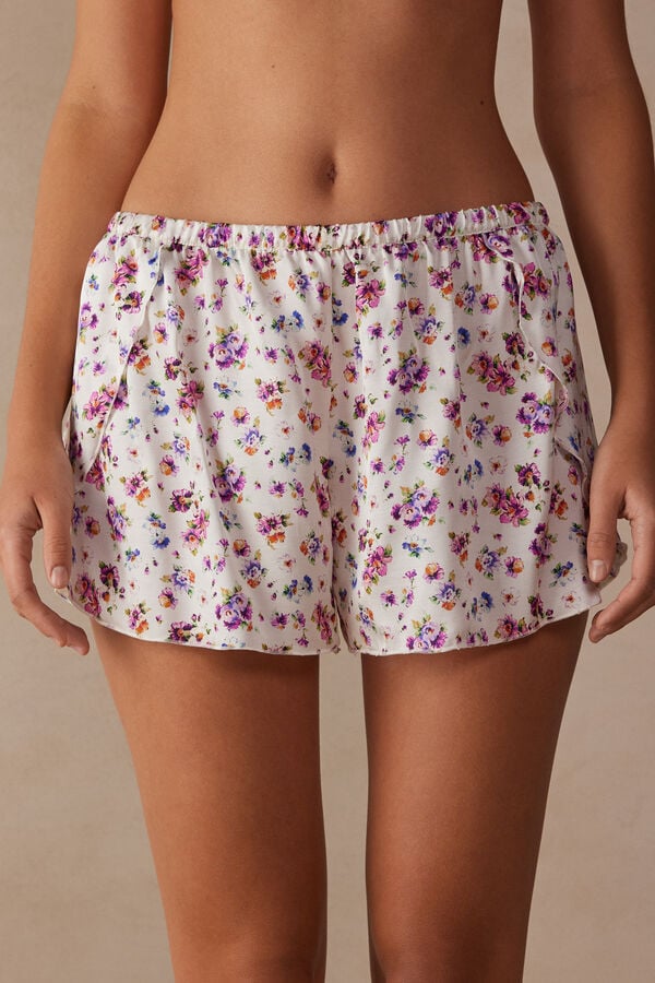 Intimssimi Dreaming of Spring Satin Shorts Print | MUSFT51265