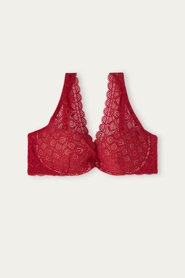 Intimssimi Elena Balconette Bra in Lace Red | USDYB50720