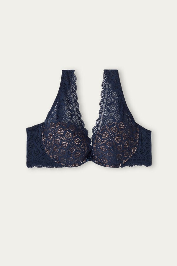 Intimssimi Elena Balconette Bra in Lace Blue | USXMI16069