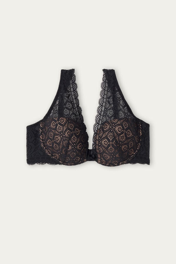 Intimssimi Elena Balconette Bra in Lace Black | USXMI65465