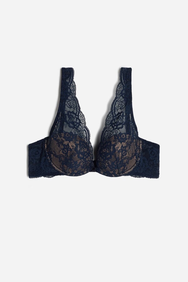 Intimssimi Elena Lace Balconette Bra Blue | AUSDF48610