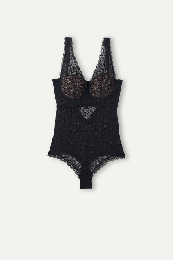 Intimssimi Eleonora Lace Bodysuit Black | FUSHY62365