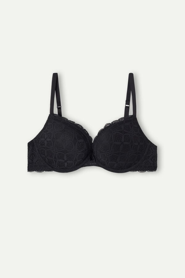 Intimssimi Elettra Super Push-up Bra in Lace Black | FUSHY17883