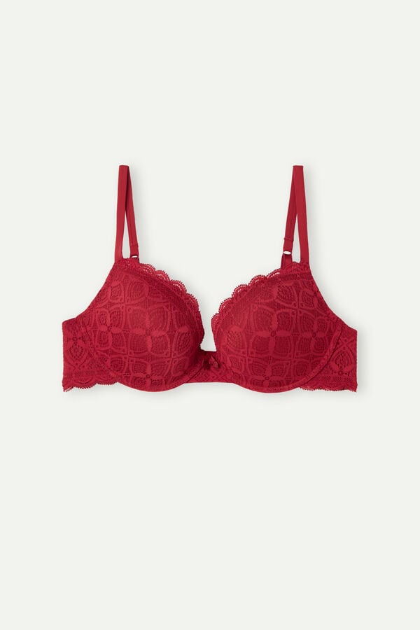 Intimssimi Elettra Super Push-up Bra in Lace Red | USXMI14203