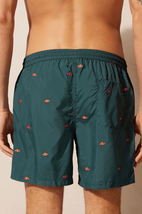 Intimssimi Embroidered Clownfish Swim Trunks Green | USEAH75081