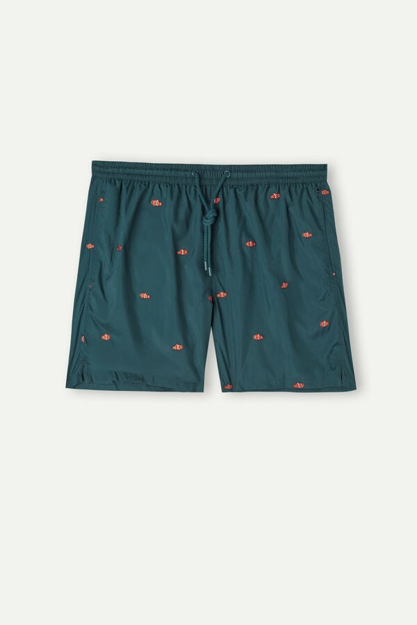 Intimssimi Embroidered Clownfish Swim Trunks Green | USEAH75081