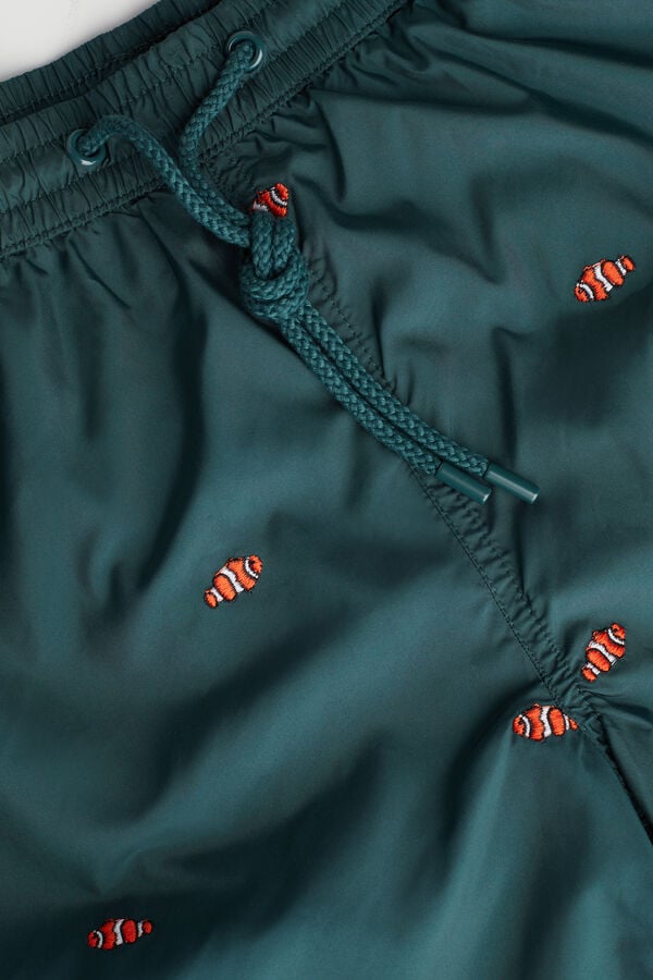 Intimssimi Embroidered Clownfish Swim Trunks Green | USEAH75081