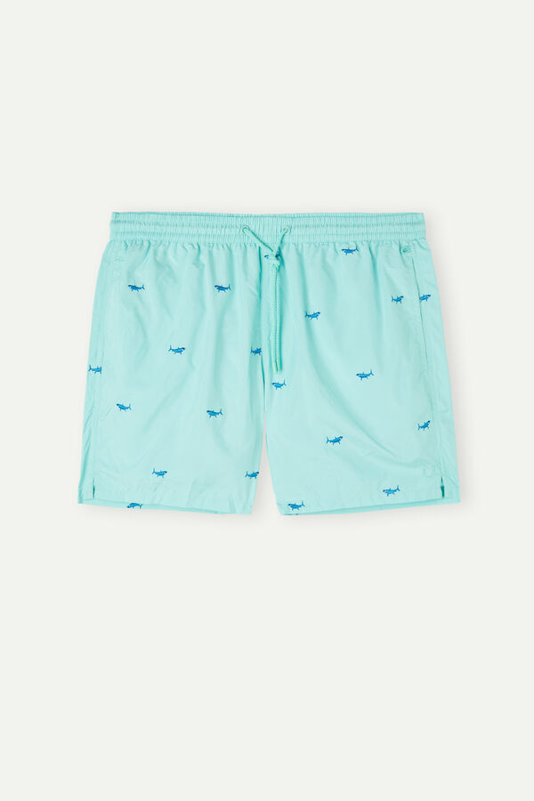 Intimssimi Embroidered Shark Swim Trunks Print | QUSWA27656