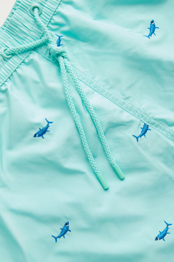 Intimssimi Embroidered Shark Swim Trunks Print | QUSWA27656