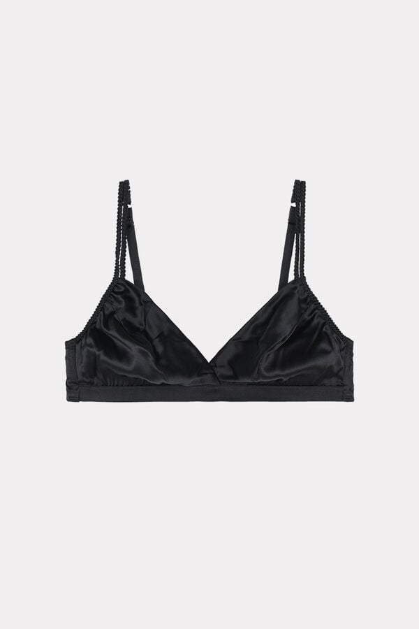 Intimssimi Emma Silk Triangle Bra Black | AUSWC97176