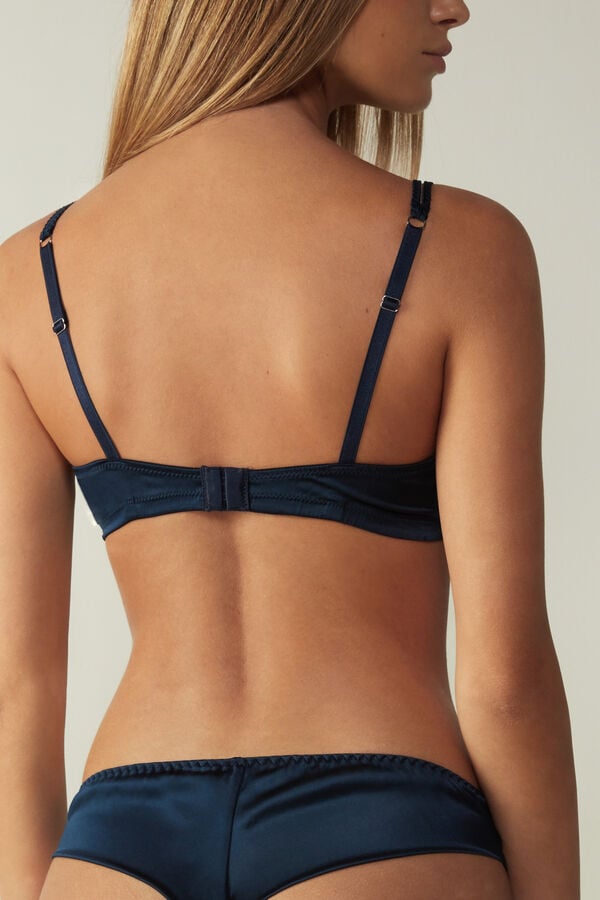 Intimssimi Emma Silk Triangle Bra Blue | MUSHR57762