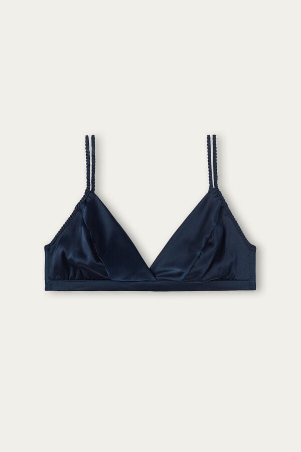 Intimssimi Emma Silk Triangle Bra Blue | MUSHR57762