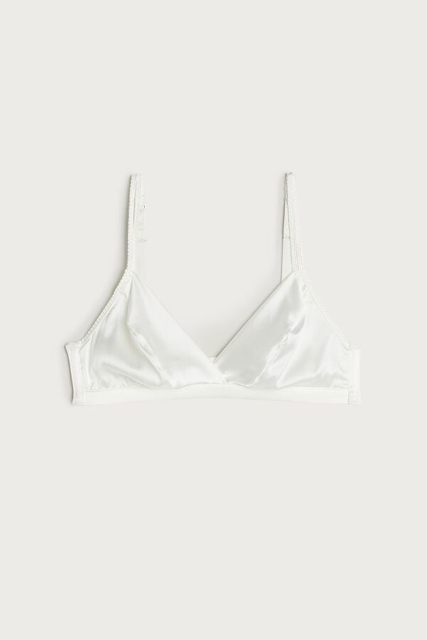 Intimssimi Emma Silk Triangle Bra White | USDYB23428