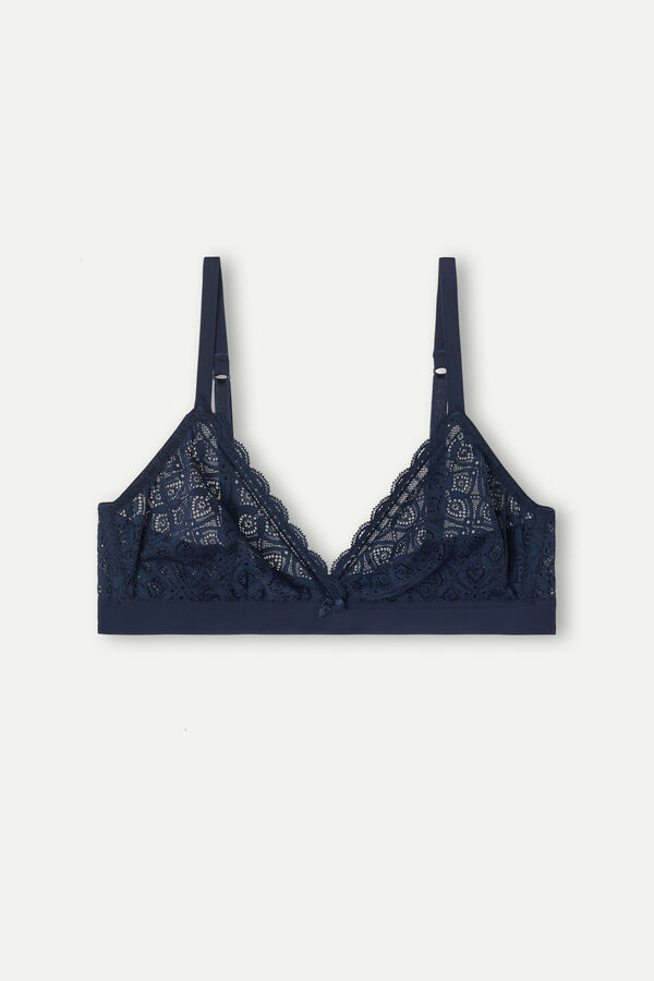 Intimssimi Emma Triangle Bra in Lace Blue | ZUSNQ98561