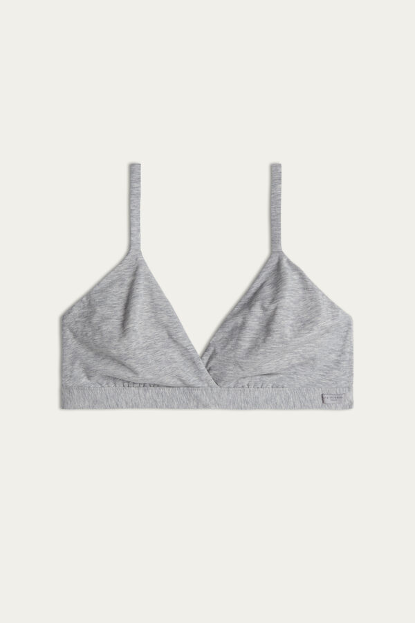 Intimssimi Emma Triangle Bra in Natural Cotton Grey | TUSWZ80303