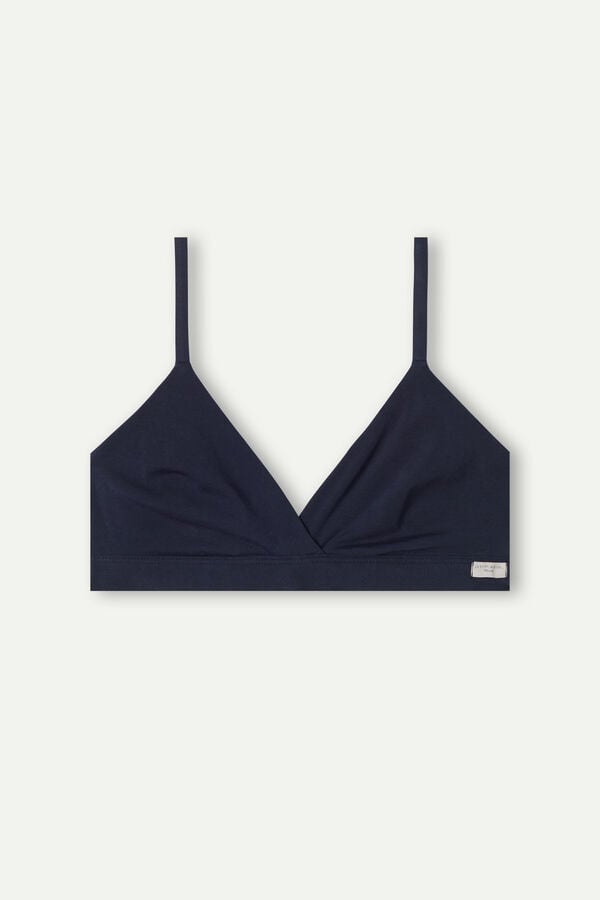 Intimssimi Emma Triangle Bra in Natural Cotton Blue | USICD24290