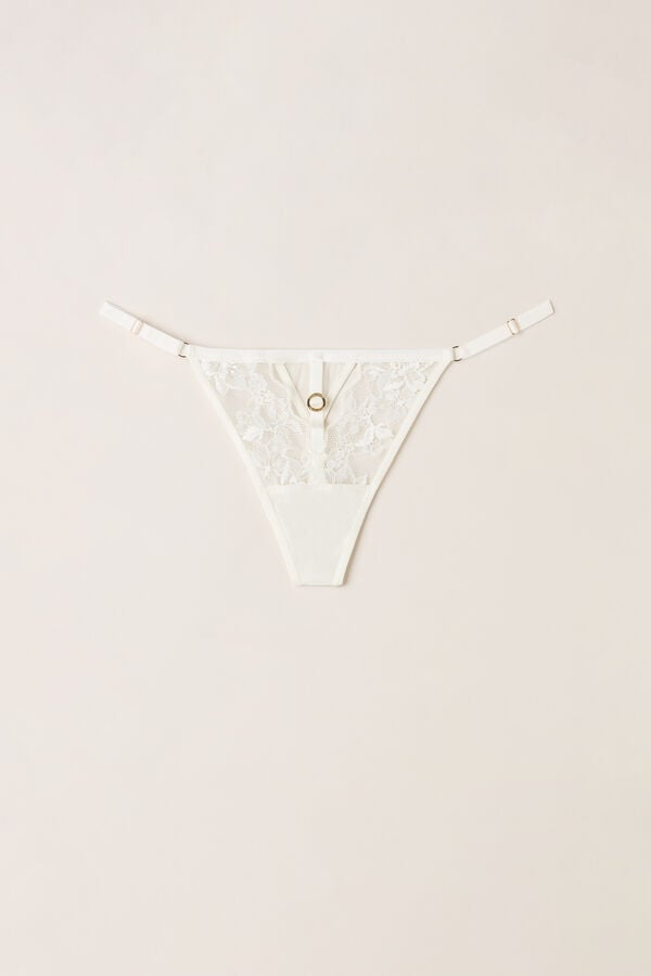 Intimssimi Fearless Femininity String Thong White | ZUSMJ47496