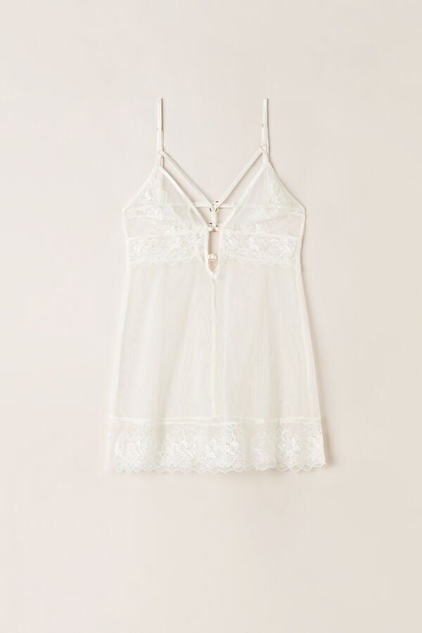 Intimssimi Fearless Femininity Tulle and Lace Babydoll White | YUSGT76918