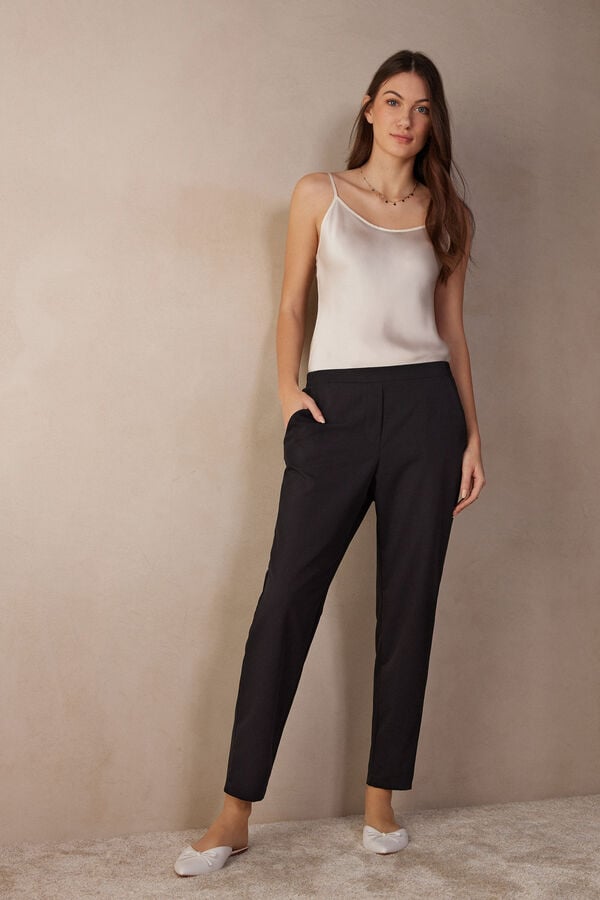 Intimssimi Full Length Pants with Pockets Black | DUSVO96130