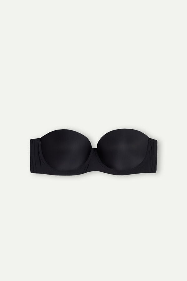 Intimssimi Giada Microfiber Bandeau Bra Black | AUSWC29348