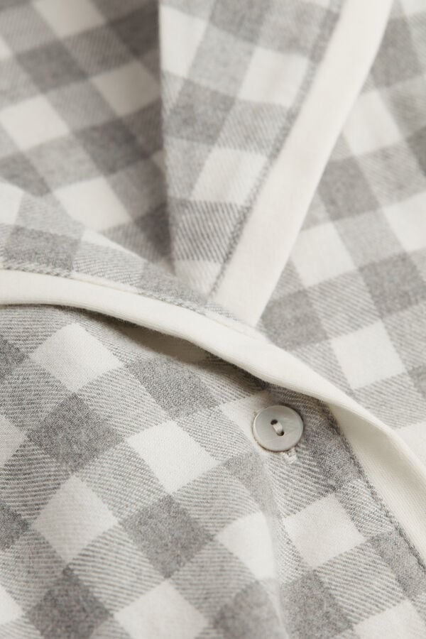 Intimssimi Gingham Lover Shirt in Brushed Cloth White | FUSUI65778