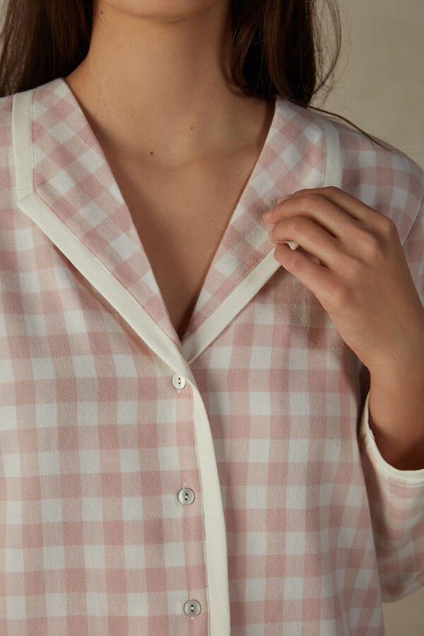 Intimssimi Gingham Lover Shirt in Brushed Cloth White | TUSPQ74240