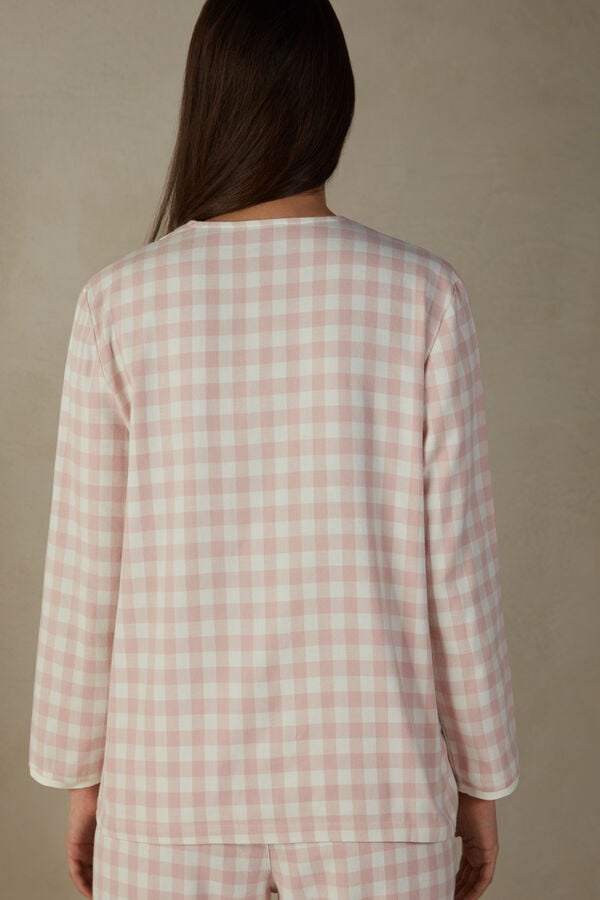 Intimssimi Gingham Lover Shirt in Brushed Cloth White | TUSPQ74240