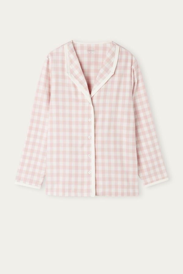 Intimssimi Gingham Lover Shirt in Brushed Cloth White | TUSPQ74240