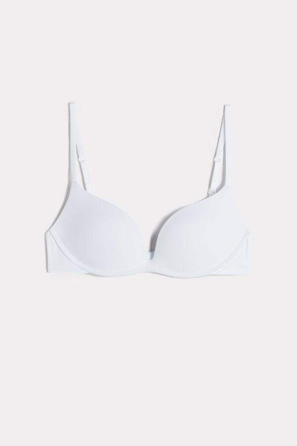 Intimssimi Gioia B Cup Microfiber Super Push-Up Bra White | BUSSD89836