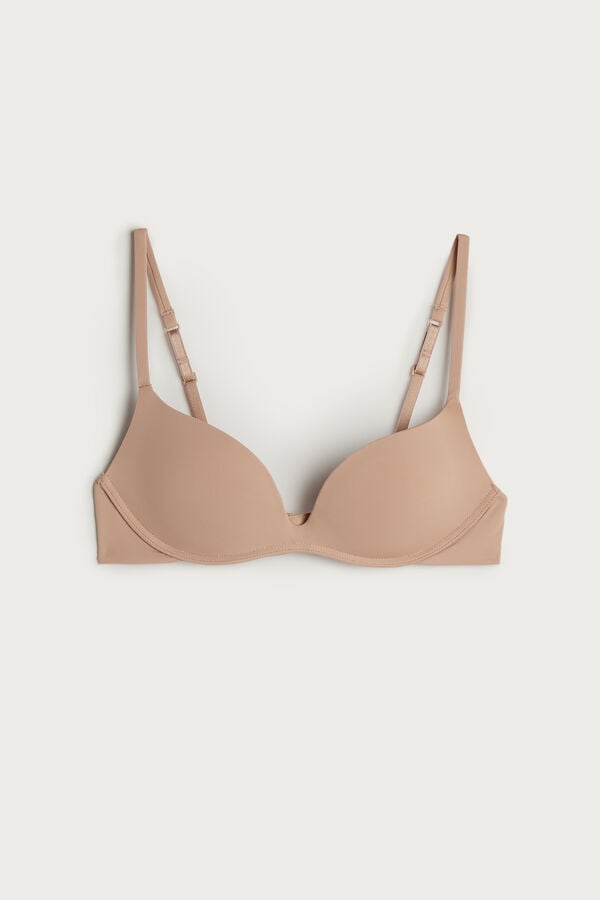 Intimssimi Gioia B Cup Microfiber Super Push-Up Bra Natural | BUSSO58731