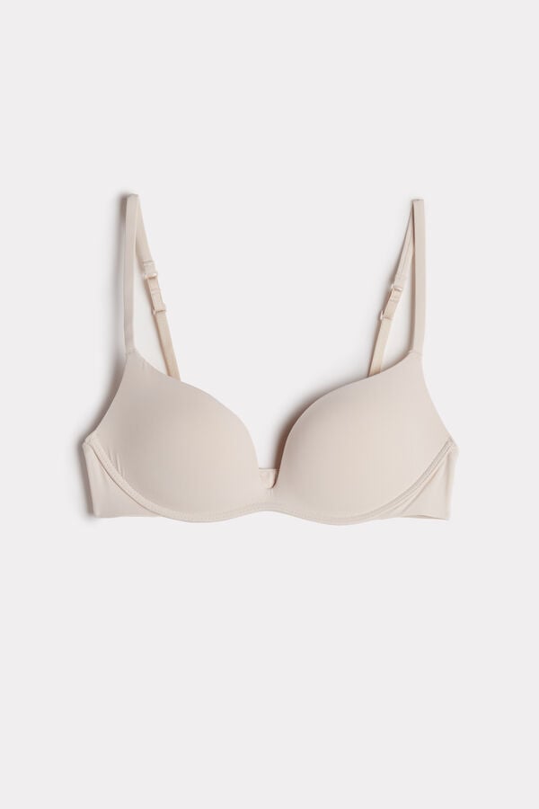 Intimssimi Gioia C-D Cup Microfiber Super Push-Up Bra Natural | USNEJ20738