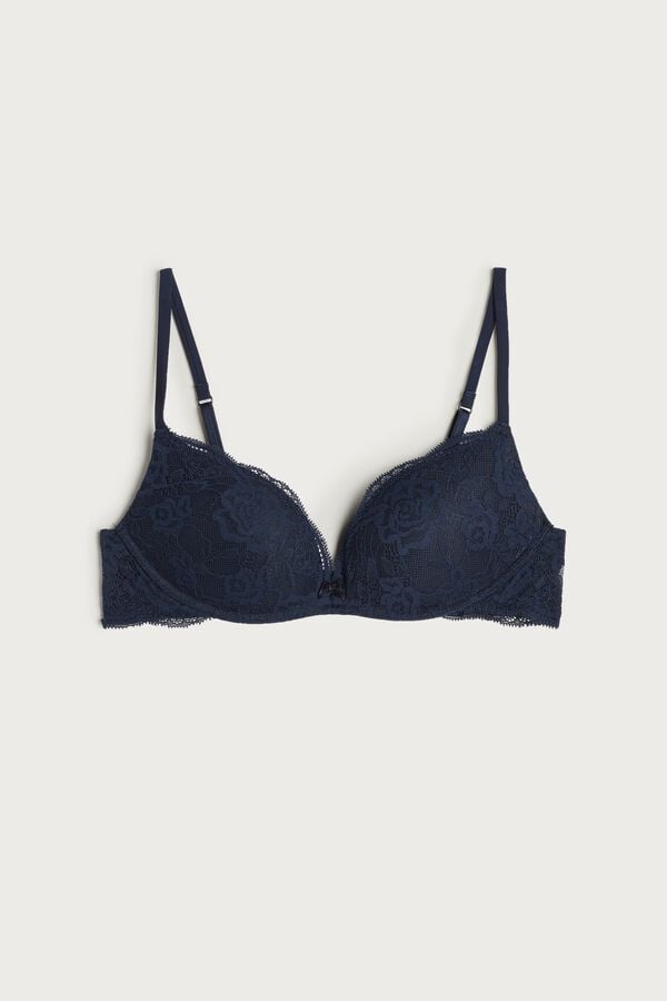 Intimssimi Gioia Lace Super Push-Up Bra Blue | UUSND17816