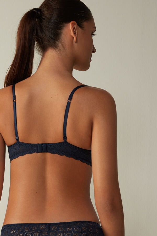 Intimssimi Gioia Super Push-Up Bra in Lace Blue | USNEJ71390