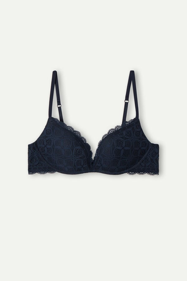 Intimssimi Gioia Super Push-Up Bra in Lace Blue | USNEJ71390