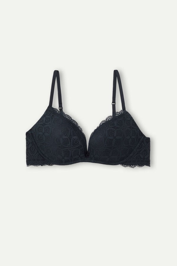 Intimssimi Gioia Super Push-Up Bra in Lace Black | UUSTG85650