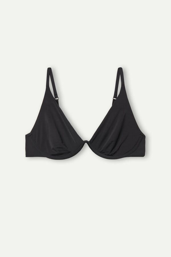 Intimssimi Giulia Balconette Bra in Ultralight Microfiber Black | YUSVQ34635